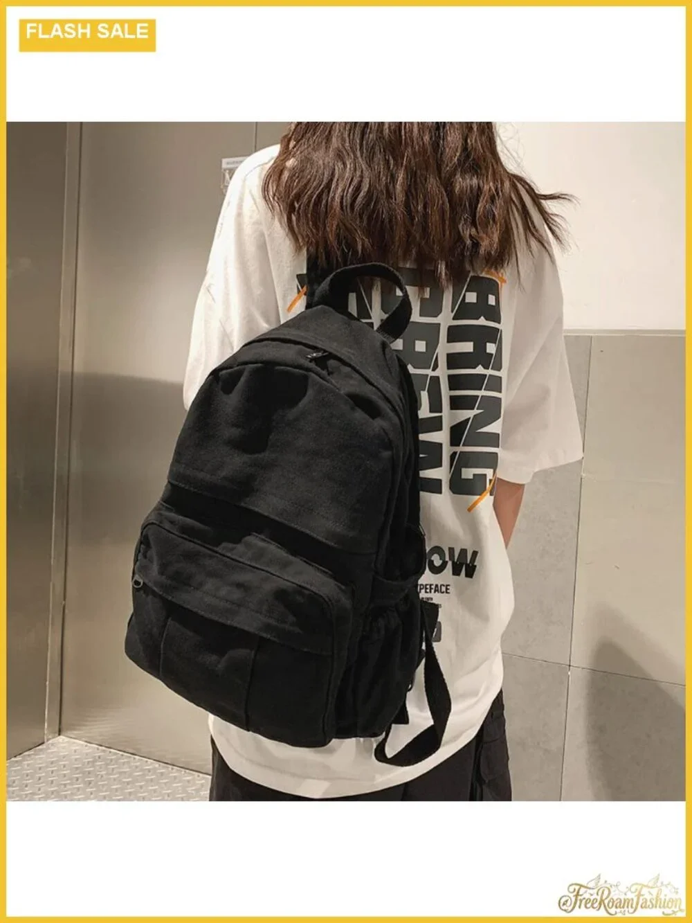 Boho Canvas Backpack for School College Vintage Fairy Grunge Hippie Y2K Daypack